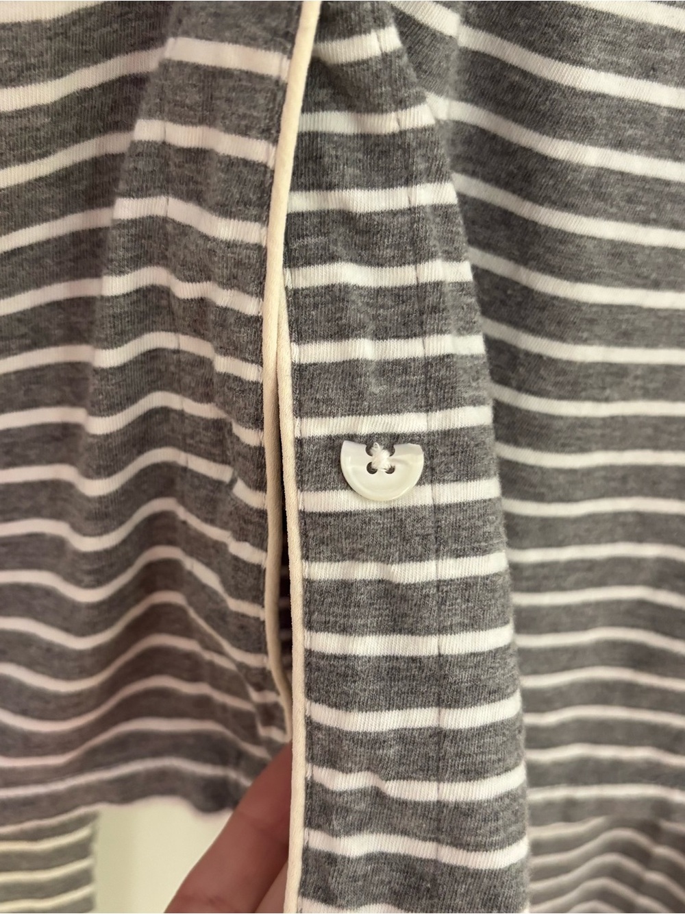 J. Crew Gray Striped Pajama Set XS - Picture 4 of 13